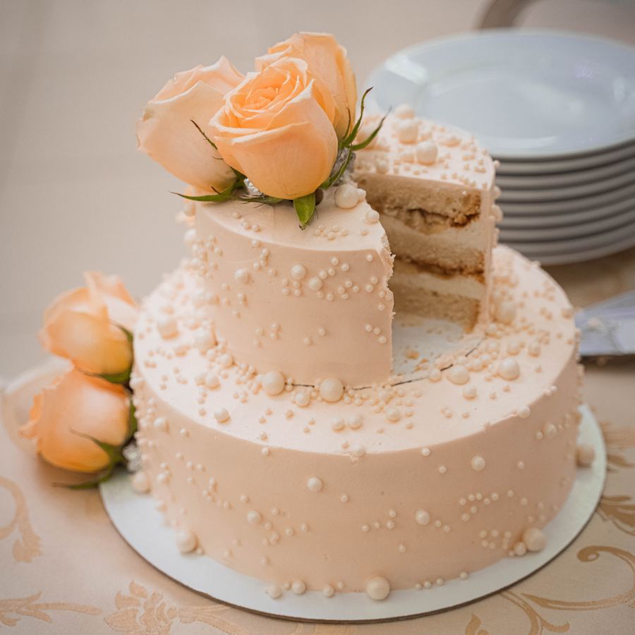Tiered wedding cake